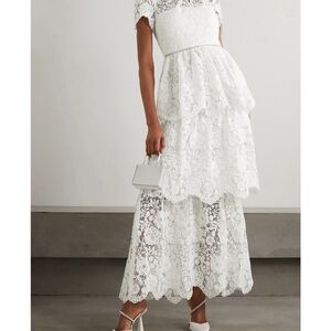 Self-Portrait Tiered Corded Lace Maxi Dress